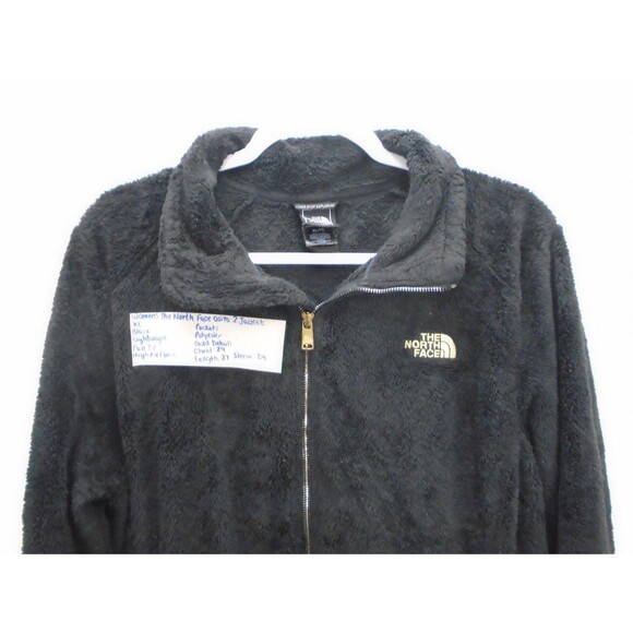 The North Face Womens Osito II Jacket Size XL Fleece Full Zip Pockets Black/Gold - Picture 2 of 7